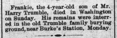 FHE19040513 Frankie Trumble Death 4 years old