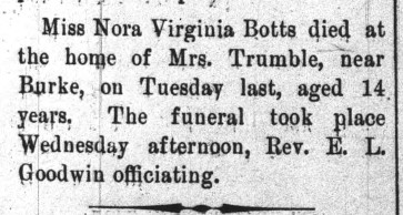 FHE19100729 Nora Virginia Botts notification of death